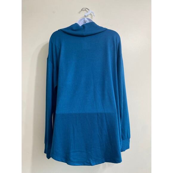 Woman's St John’s Bay Blue Long Sleeve Tunic Sweater- Size Large Staple Chic - Picture 6 of 9